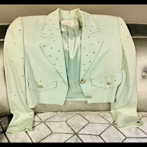 Mint bling cropped jacket